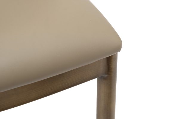 163YH-06574 Стул обеденный экокожа бежевый+бронза 47*52*87см — изображение 4