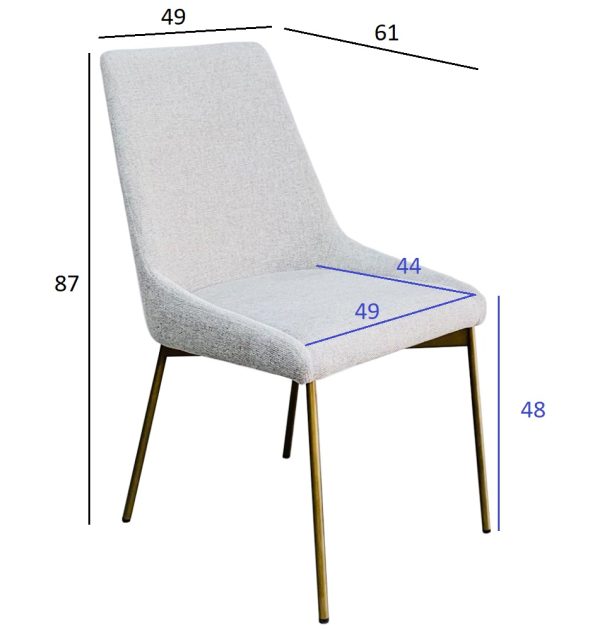 163YH-06963 Стул обеденный белый+бронза 49*61*87см — изображение 5