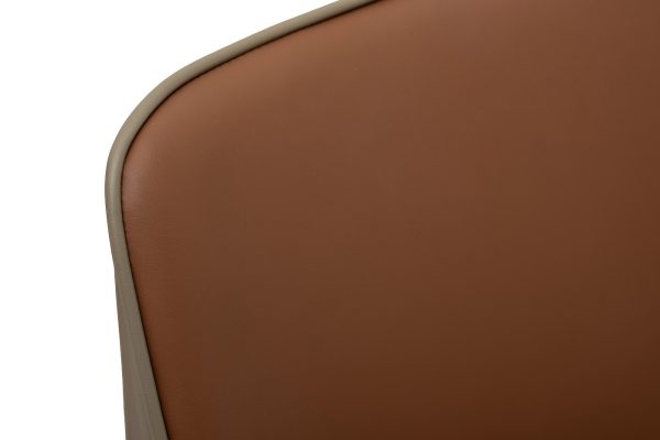 163YH-06995 Стул обеденный экокожа терракота/бежевый 55*45*82см — изображение 3