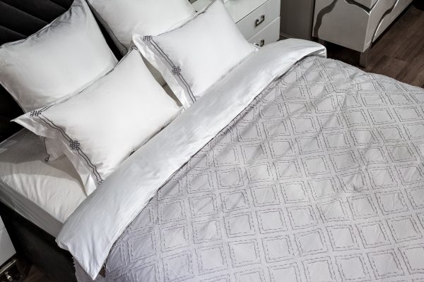 177HON-19260 Покрывало Квадро серое 240*260 — изображение 2