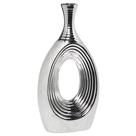 18H2408-19 Ваза серебристая 19*8*39см