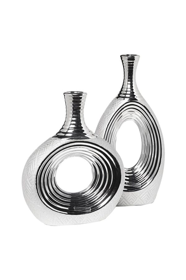 18H2409-19 Ваза серебристая 26*7*31см — изображение 2