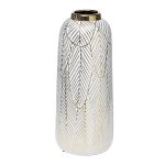 18H2859-20 Ваза керамическая с золотым принтом  d15*35см