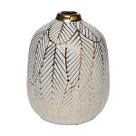 18H2861-20 Ваза керамическая с золотым принтом d15*20см