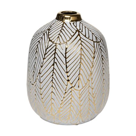 18H2861-20 Ваза керамическая с золотым принтом d15*20см