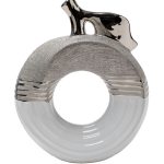 18H7778L-WH Декор настольный "Яблоко" белое с серебром 23*9*30см