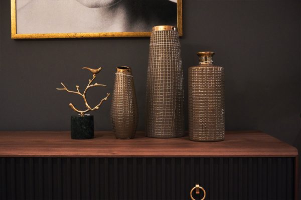 18H7827-M Ваза с золотым декором d12*35см — изображение 2