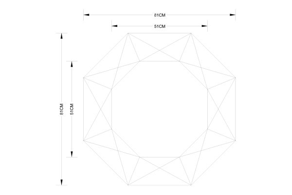 19-OA-1045 Зеркало с объемной рамой d81см — изображение 3
