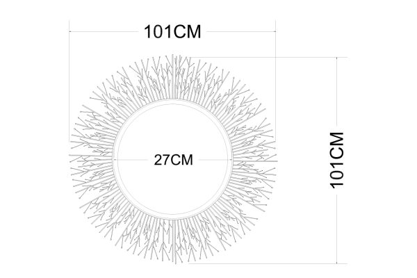 19-OA-5890 Зеркало декоративное d101см — изображение 3