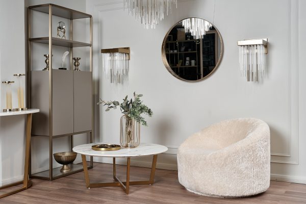 19-OA-6276L Зеркало в металл. объемной  раме золото d80*10 см — изображение 3