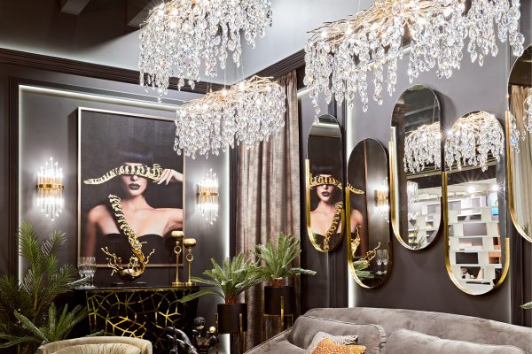 19-OA-6385 Зеркало овальное в мет. раме цвет золото 45*110*3,5см — изображение 5