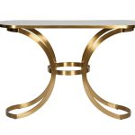 19-OA-6431 Консоль со стекл. столешницей под мрамор 129*40*85см