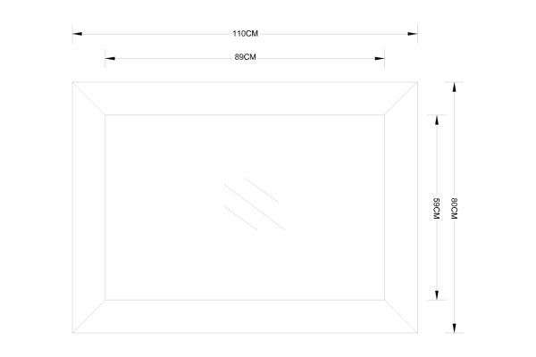 19-OA-8151 Зеркало прямоугольное 80*110см — изображение 3