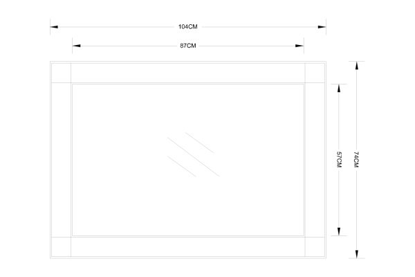 19-OA-8172 Зеркало прямоугольное отделка цвет золото 74*104см — изображение 3