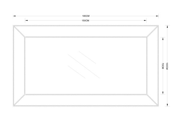 19-OA-8174 Зеркало прямоугольное 100*180см — изображение 4