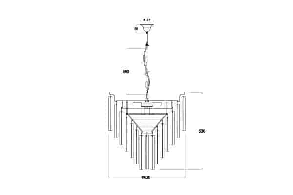 20MD3373-9 Светильник потолочный матовое стекло d63*63см — изображение 2