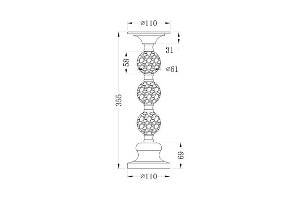 22-86642L Подсвечник никелированный d11*32см — изображение 2