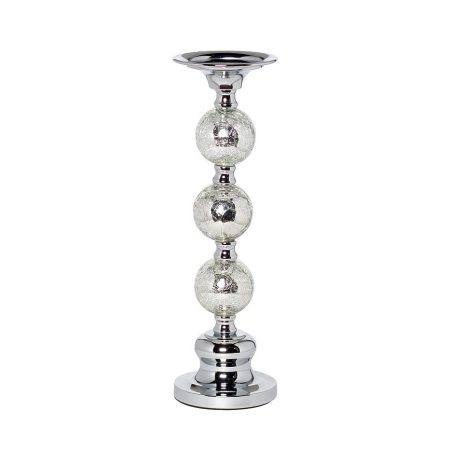 22-86642L Подсвечник никелированный d11*32см