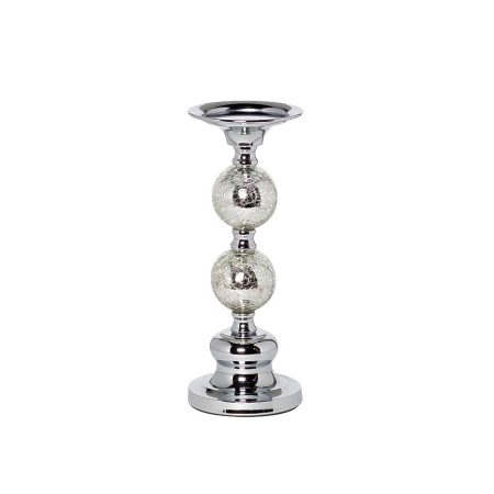 22-86642S Подсвечник никелированный d11*26см