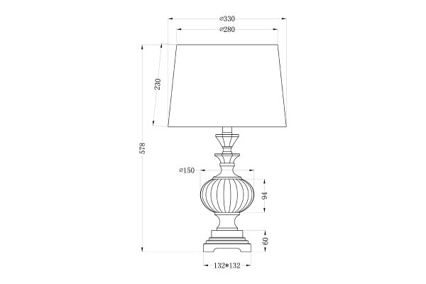 22-86946 Лампа настольная плафон бежевый d33*60см (2) — изображение 2