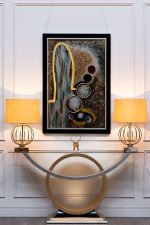 22-86949 Лампа настольная плафон золотистый d40*70см — изображение 4
