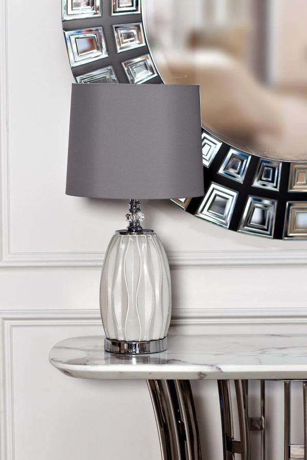 22-87755 Лампа настольная плафон светло-серый d30*62см (2) — изображение 3