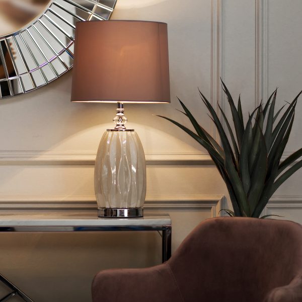 22-87755 Лампа настольная плафон светло-серый d30*62см (2) — изображение 4