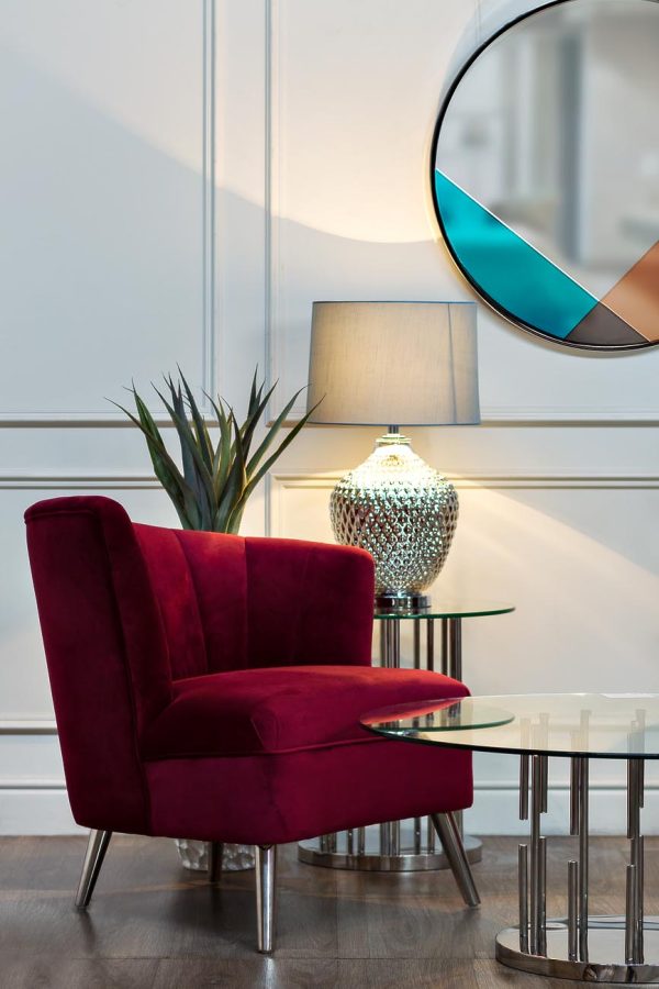 22-88017 Лампа настольная плафон синий d38*65см — изображение 3