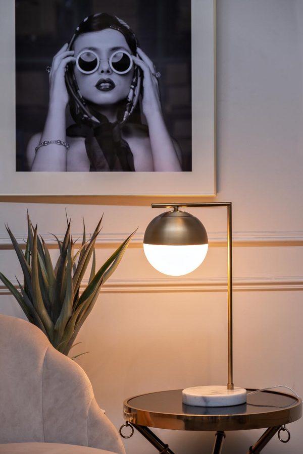 22-88228 Лампа настольная металл цвет золото d45*55см — изображение 3