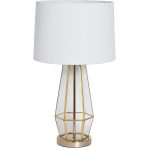 22-88243 Лампа настольная плафон белый d35*72см