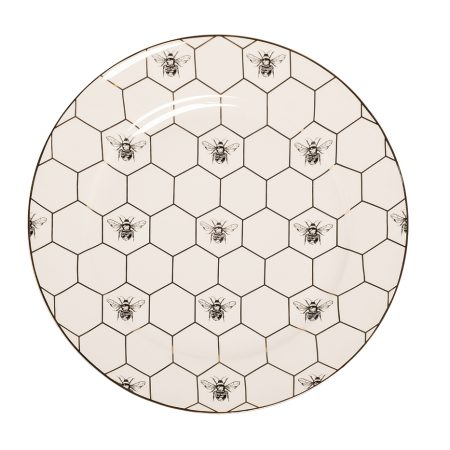 26FC-TAR-HONEYCOMB-26/1 Тарелка обеденная HONEYCOMB пчёлки 26см (2)