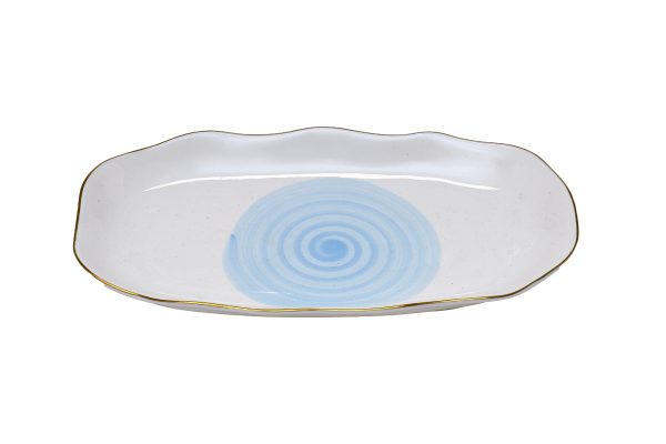 26FC-TAROV-MISTERO-30GOL Тарелка овальная MISTERO голубая 30см (6)