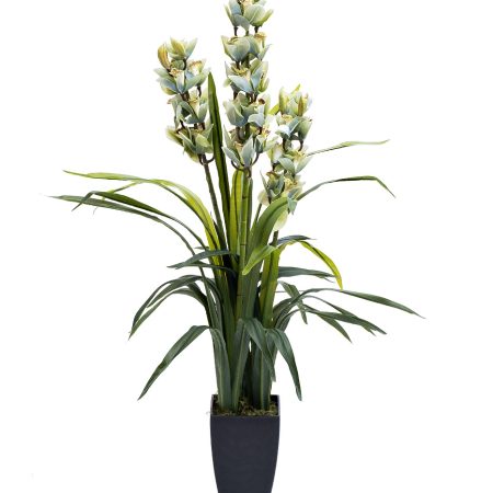 29BJ-911-33 Орхидея CYMBIDIUM искусств. лаймовая в горшке h110 см