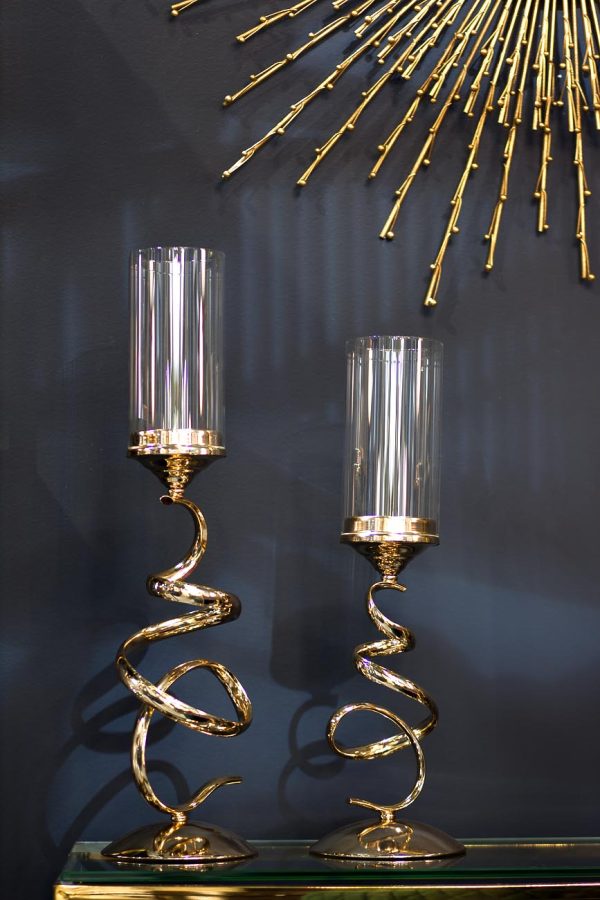 2K166207G Подсвечник золото 16х16х52 — изображение 2