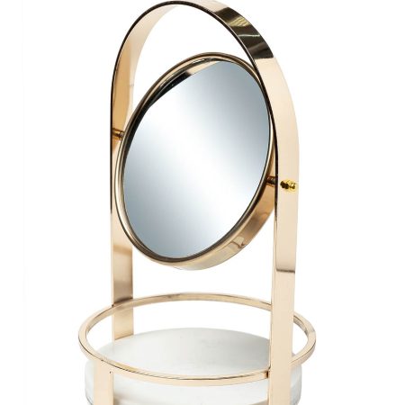 2K299521 Зеркало настольное с мраморной полочкой 18*18*29см