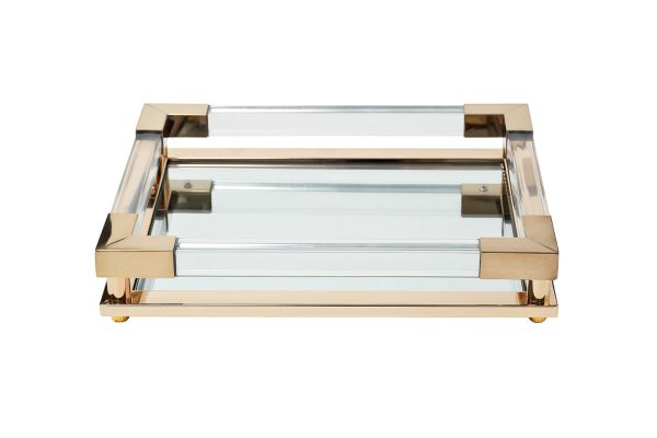 2K389136-G Поднос декоративный зеркальное основание