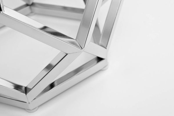 2KF111037-S Стол журнальный с мраморной столешницей d50*62см, цвет опоры серебро — изображение 3