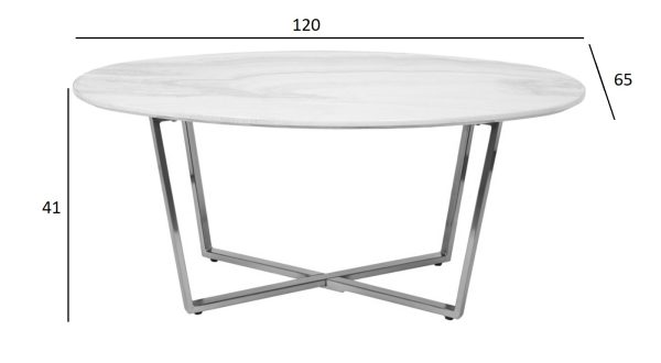 30B-855-1 Стол журнальный овальный 120*65*41см — изображение 3