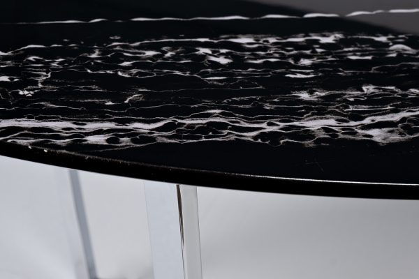 30B-85511 Стол журнальный овальный черный / хром 120*65*41см — изображение 3