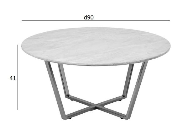 30B-85531 Стол журнальный круглый черный/хром d90*41см — изображение 4