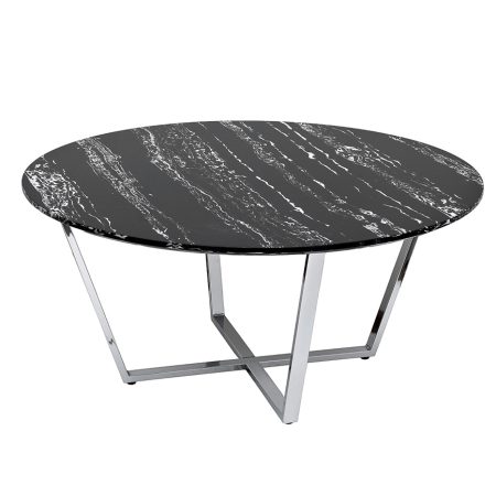 30B-85531 Стол журнальный круглый черный/хром d90*41см