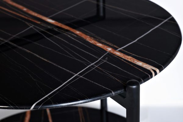 30B-871 BL Стол журнальный d55*60cм с полкой, черный — изображение 4