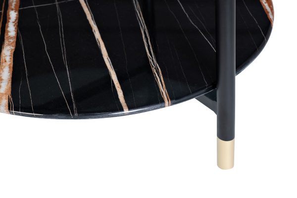 30B-871 BL Стол журнальный d55*60cм с полкой, черный — изображение 5