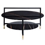 30B-872 BL Стол журнальный d80*45 с полкой