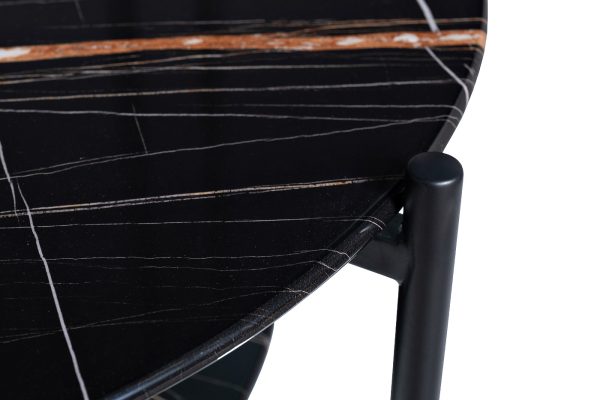 30B-872 BL Стол журнальный d80*45 с полкой, черный — изображение 4