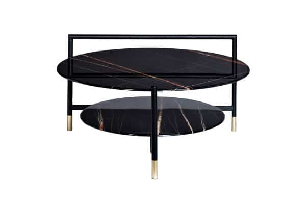 30B-872 BL Стол журнальный d80*45 с полкой