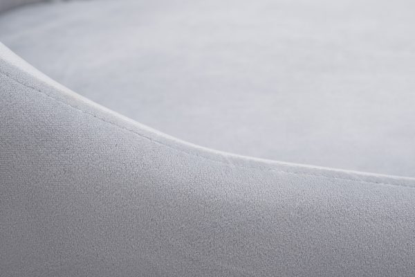 30C-1185 SER Стул велюр светло-серый 55*62*94см, ножки хром — изображение 3