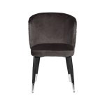 30C-1232F GR Стул велюр серый 54*57*80см с ч/б спинкой