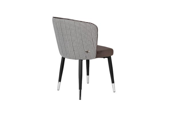 30C-1232F GR Стул велюр серый 54*57*80см с ч/б спинкой — изображение 3