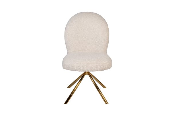 30C-12390 Стул обеденный поворотный букле белый 66*51*91см